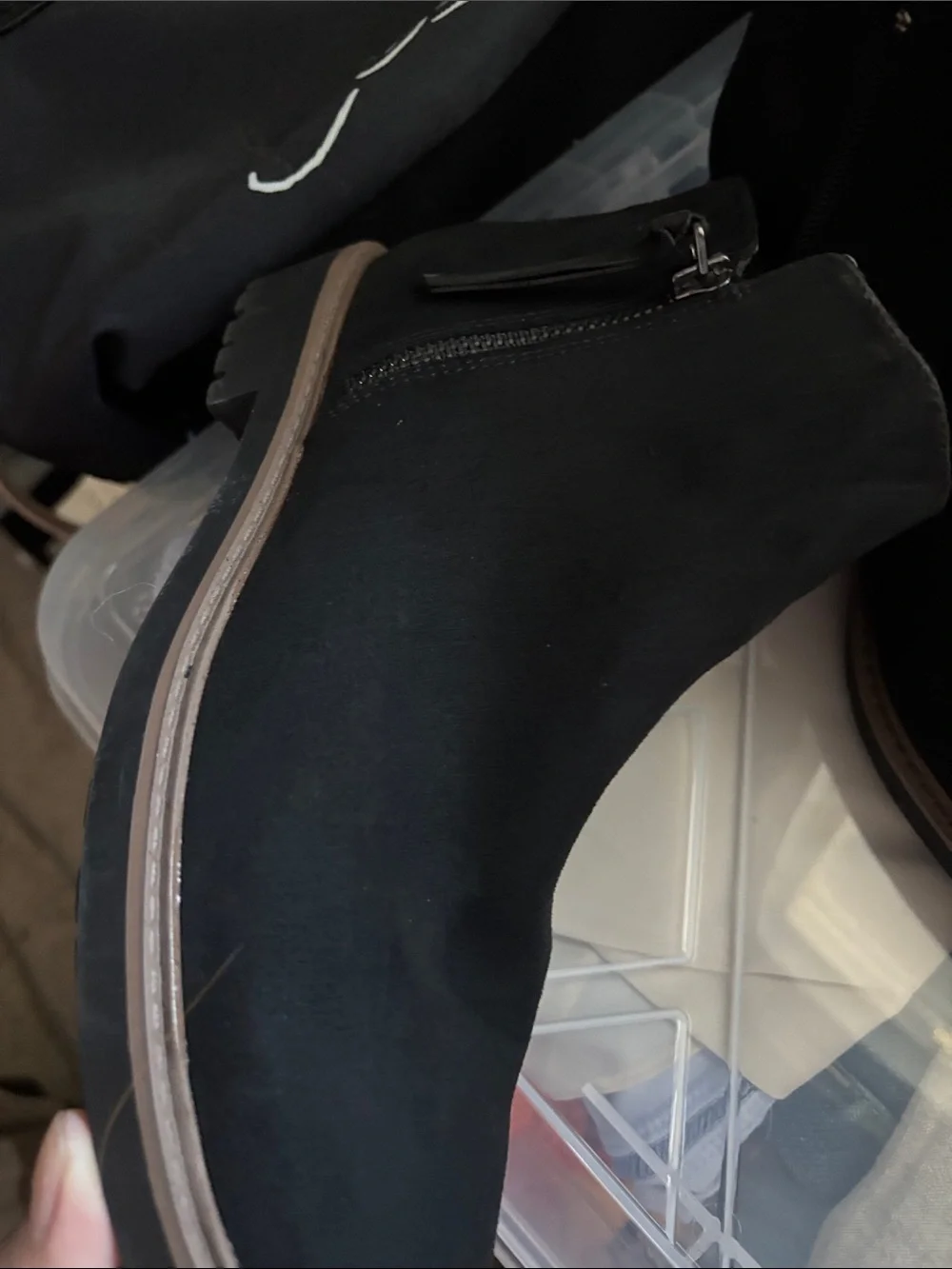 Esprit Black Suede-Look Ankle Booties